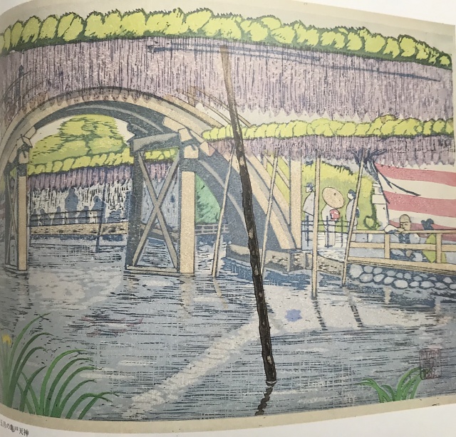 版画、亀戸天神