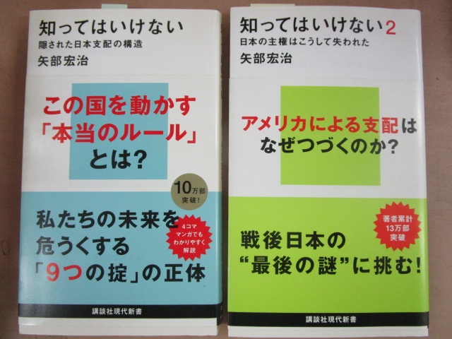 矢部宏治『知ってはいけない――隠された日本支配の構造』（講談社現代新書、2017年）、同『知ってはいけない2――日本の主権はこうして失われた』（講談社現代新書、2018年）